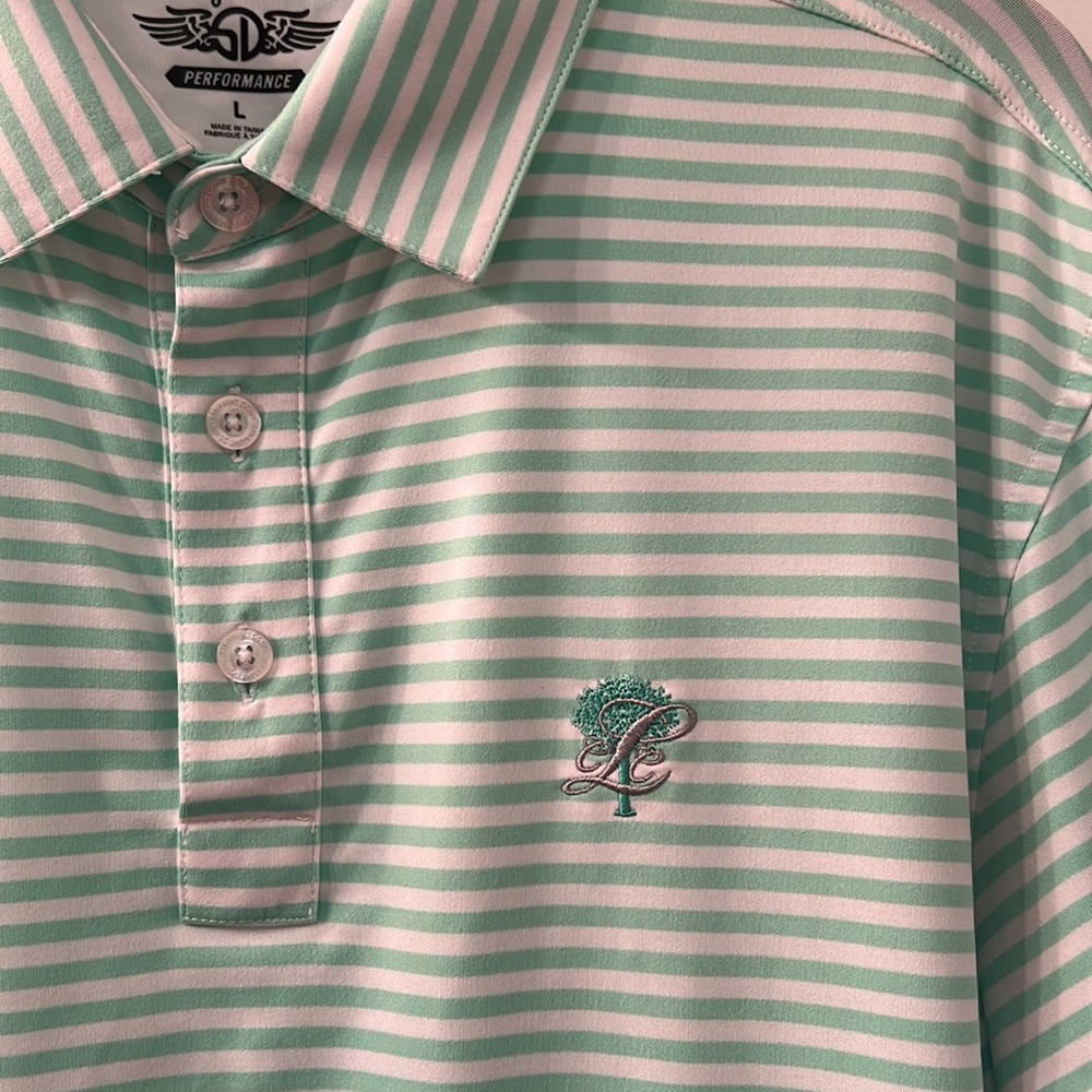 Straight Down Performance Large Striped Golf Polo. - image 4